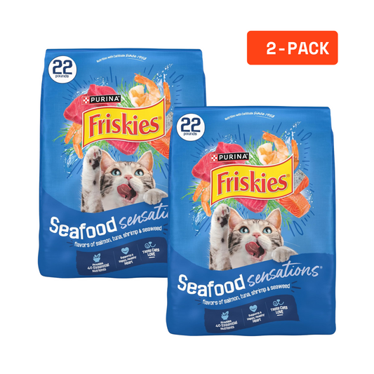 2Pack Purina Dry Cat Food Seafood Sensations with Salmon, Tuna, and Shrimp Flavors - 22 Lb. Bag