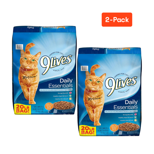 2 Bag 9Lives Daily Essentials Dry Cat Food, 20-Pound Bag