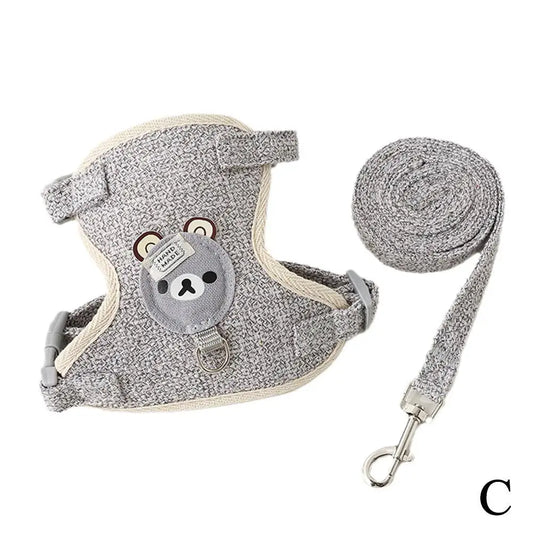 Style Pet Leash Adjustable Cat Dog Harness Breathable Leash Convenient Pet Vest