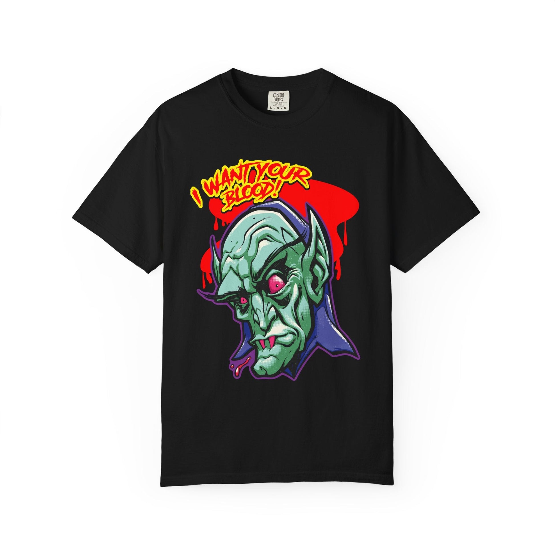 I Want Your Blood! Vampire Graphic Tee Printify