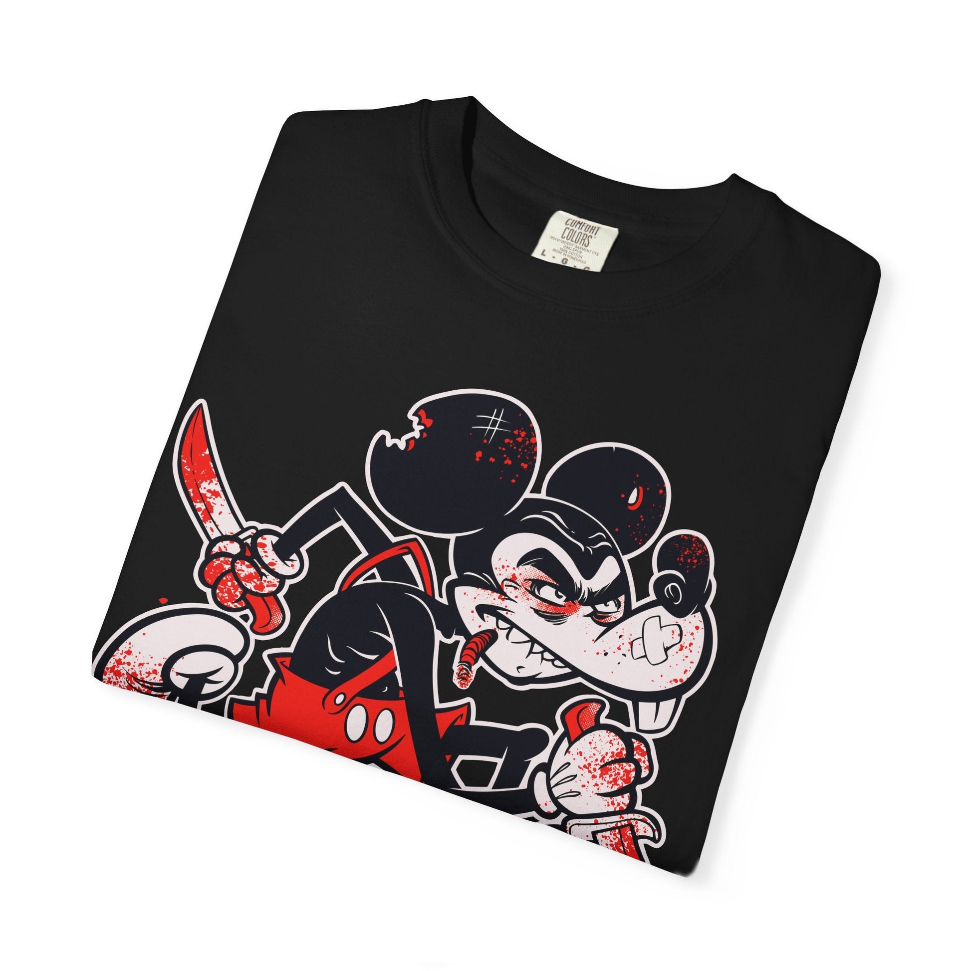 Psycho Mouse Street Tee – Killer Cartoon Chaos Printify