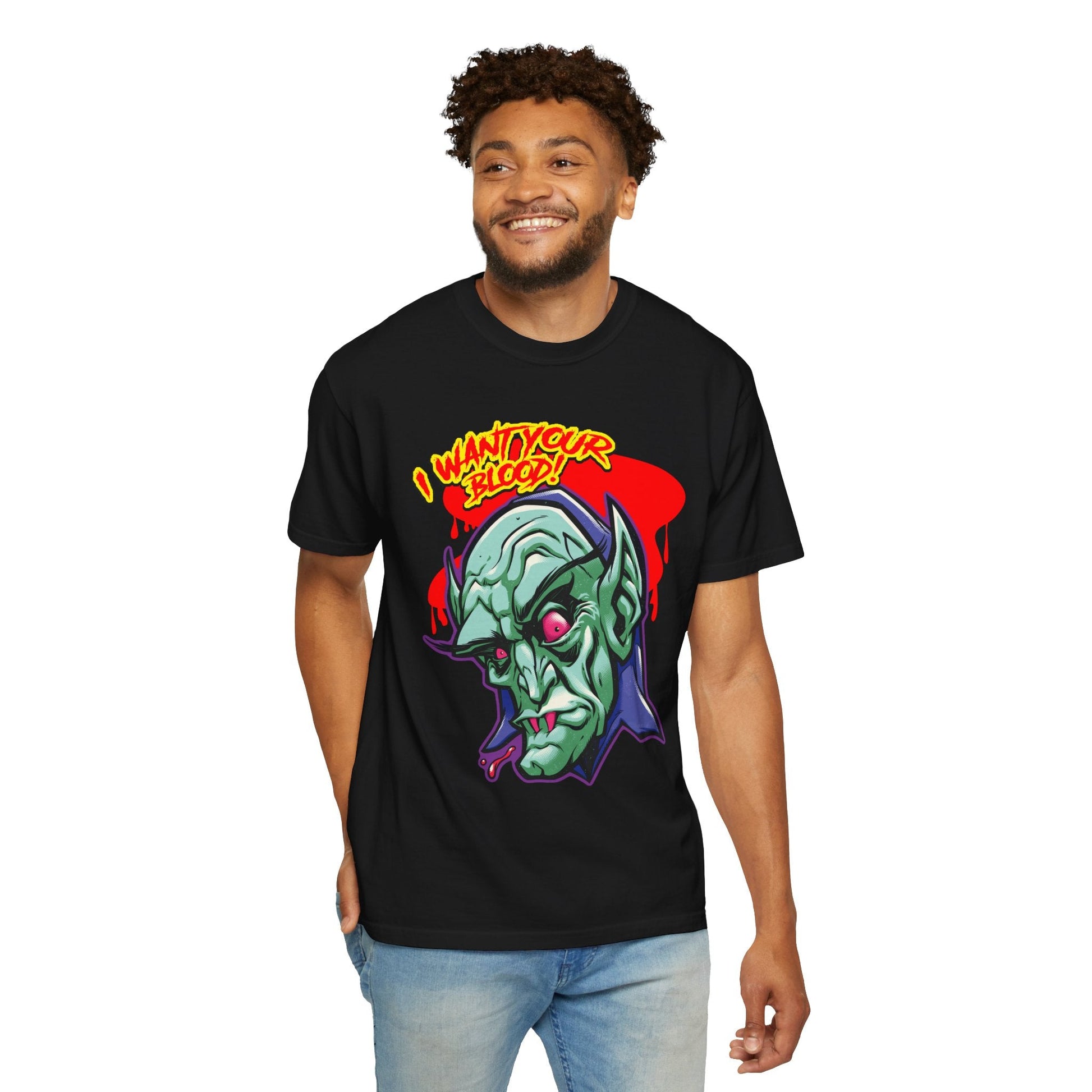 I Want Your Blood! Vampire Graphic Tee Printify