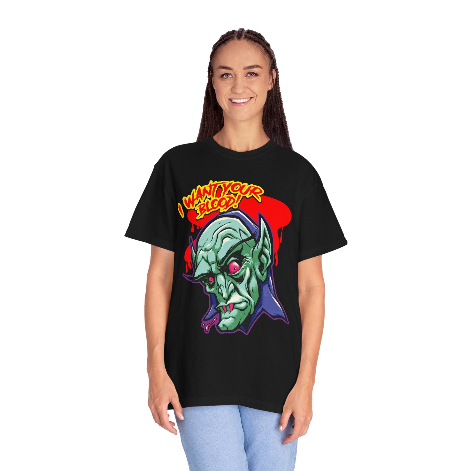 I Want Your Blood! Vampire Graphic Tee Printify