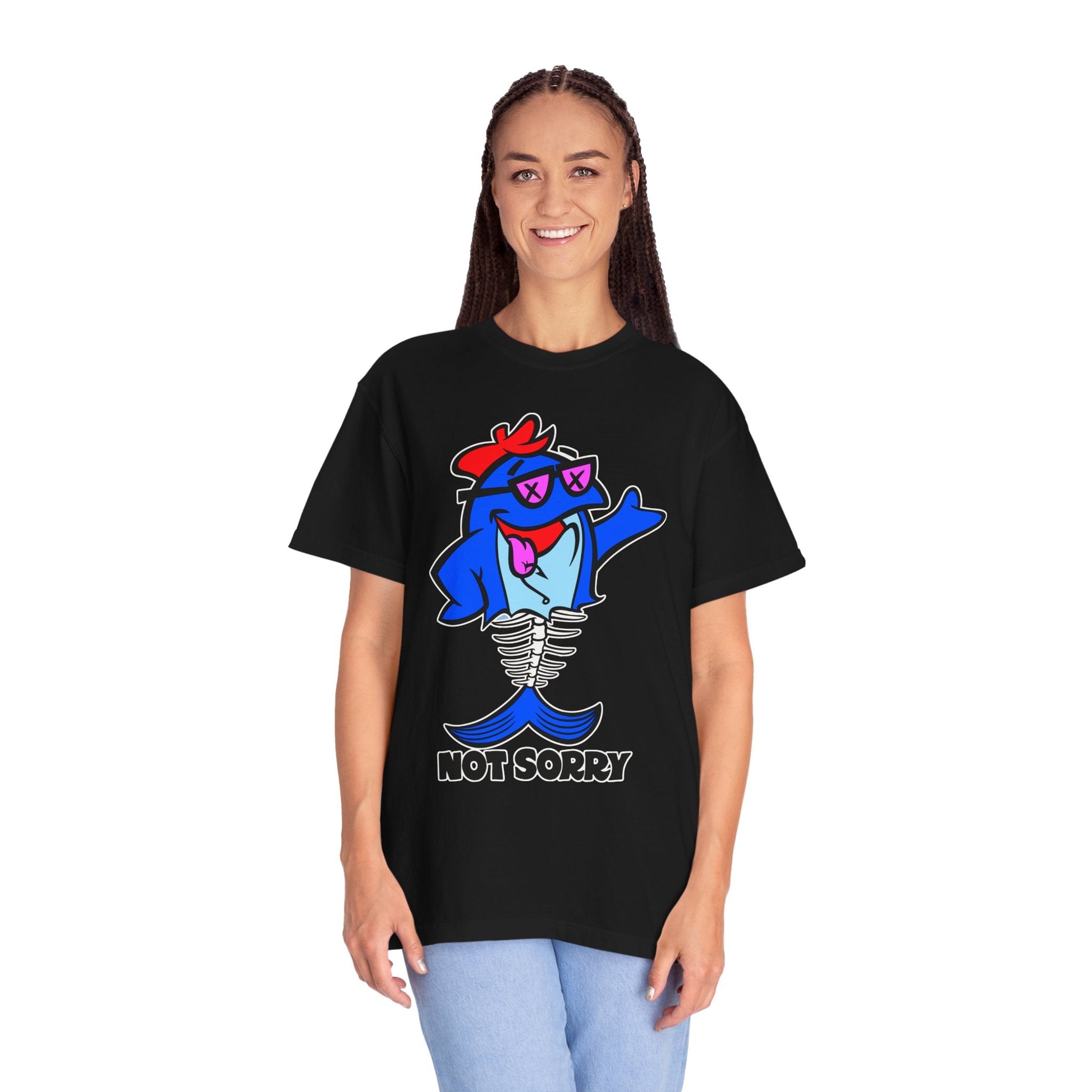 NOT SORRY – Cool Fishbone Graphic Tee Printify