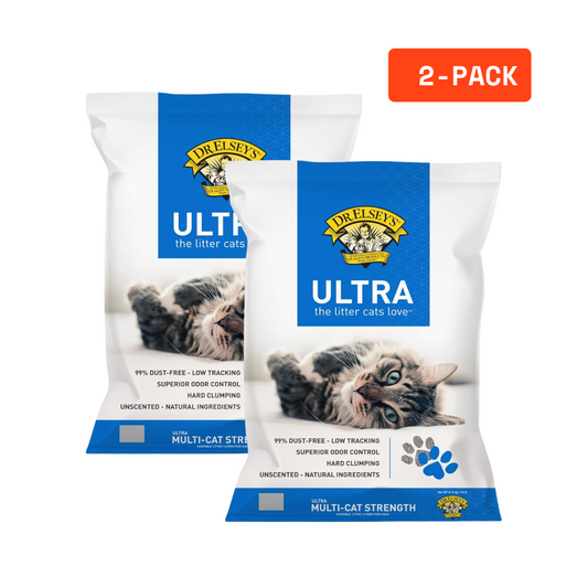 2Pack Ultra Unscented Clumping Clay Cat Litter 18 Lb Bag