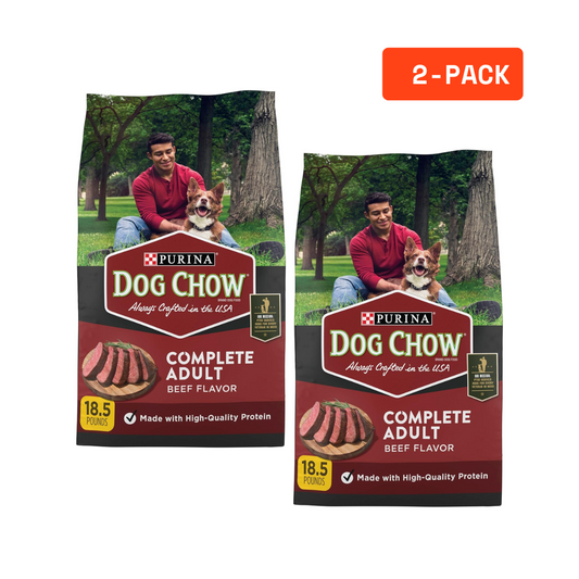 2Pack Complete Adult Dry Dog Food Kibble Beef Flavor - 18.5 Lb. Bag