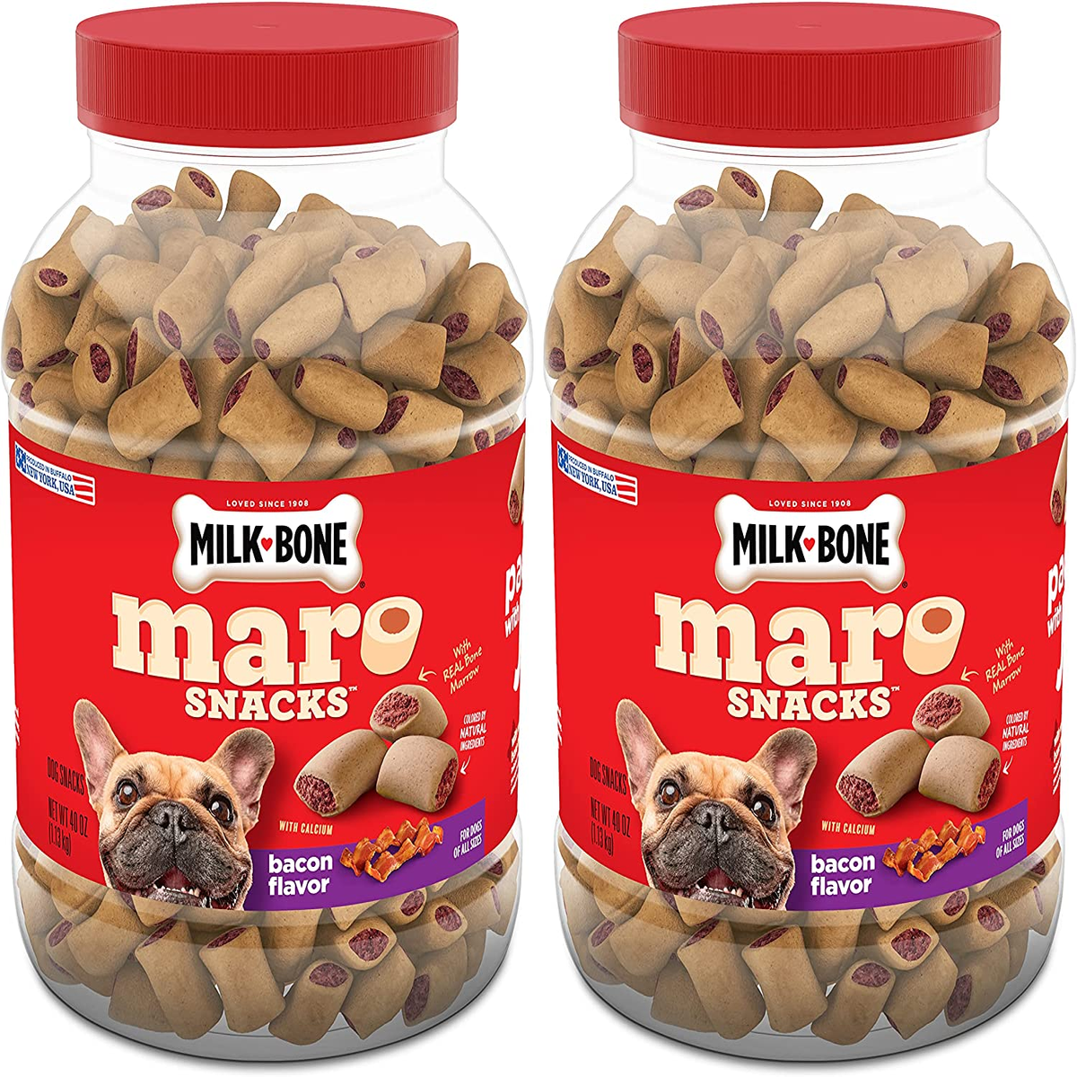2 Pack Milk-Bone MaroSnacks Small Dog Treats with Bone Marrow, 40 oz