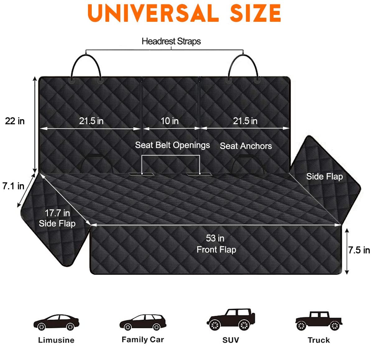 Pet Dog Seat Cover for Truck SUV Car Back Seat Protector Hammock Mat Waterproof