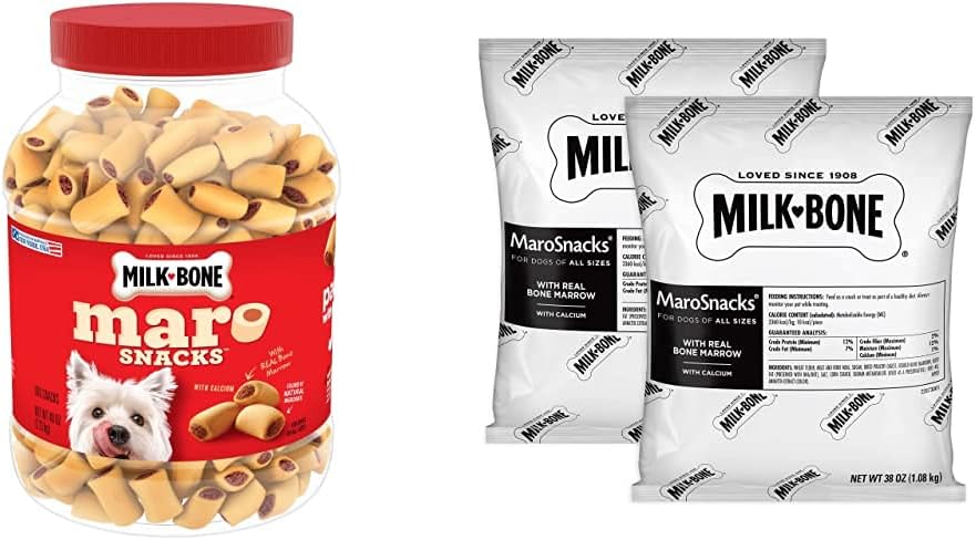2 Pack Milk-Bone MaroSnacks Small Dog Treats with Bone Marrow, 40 oz
