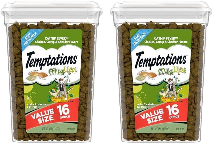 2Pack Mixups Catnip Fever Flavor Crunchy and Soft Cat Treats, 30 Oz. Tub