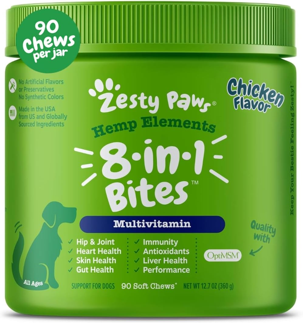 Zesty Paws 90 Probiotics for Dogs Digestive Enzymes for Gut Flora Pumpkin