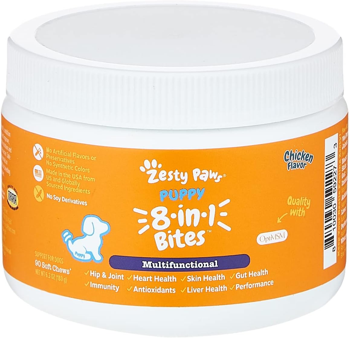 Zesty Paws 90 Probiotics for Dogs Digestive Enzymes for Gut Flora Pumpkin