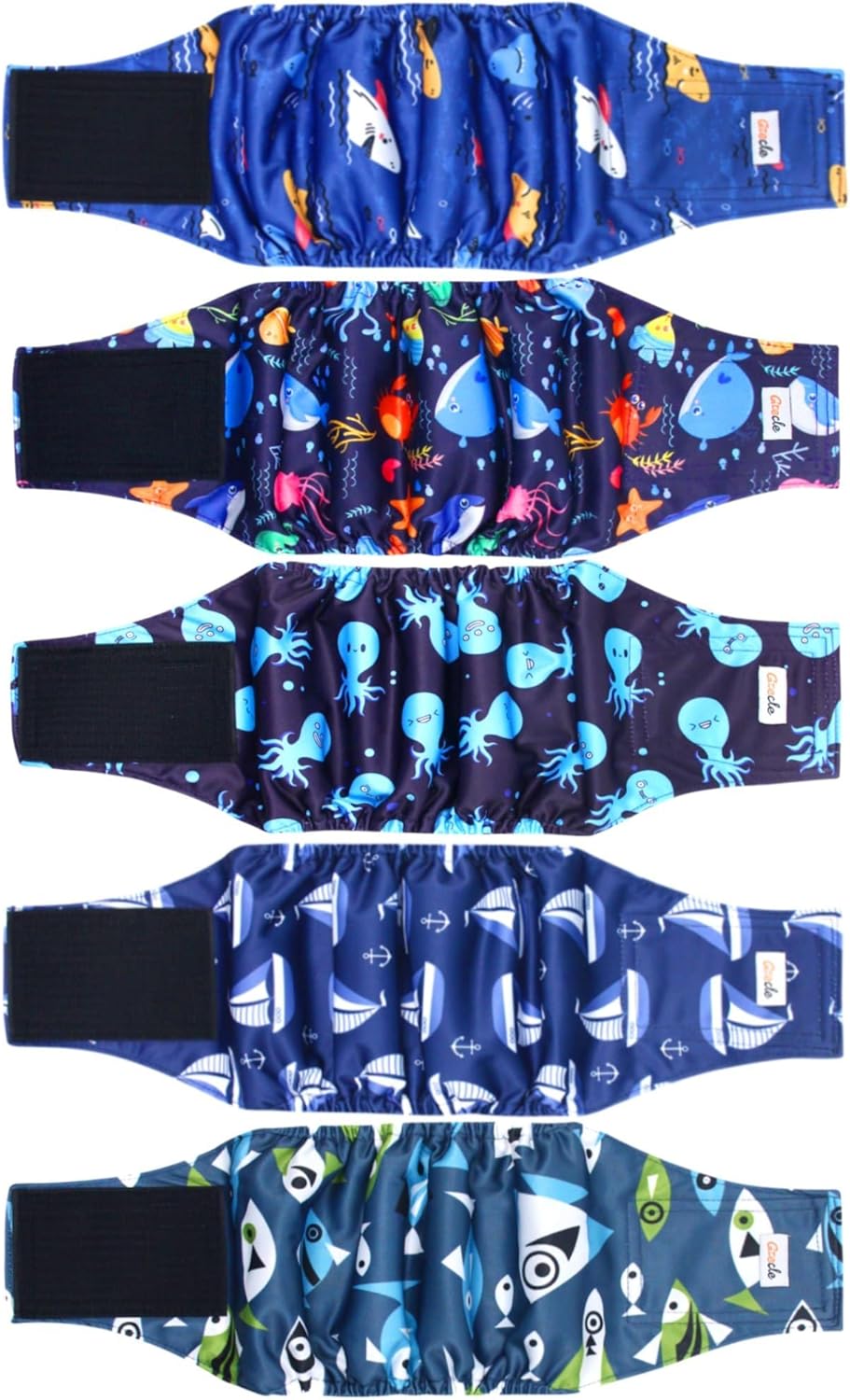 5 Pack Dog Diapers Male Reusable, Premium Belly Bands for Male Dogs