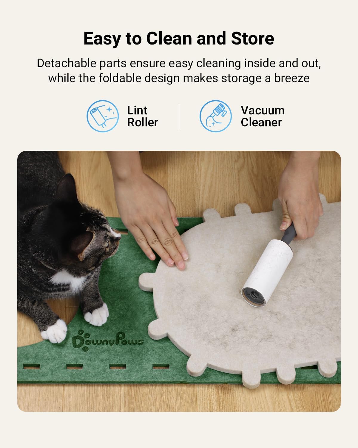 Cat House for Indoor Cats, Cat Bed Cave for Multiple & Large Cats up to 22 Lbs, Scratch Resistant Peekaboo Cat Caves, Foldable Tunnel Enclosed Bed, Peekapurr, Forest
