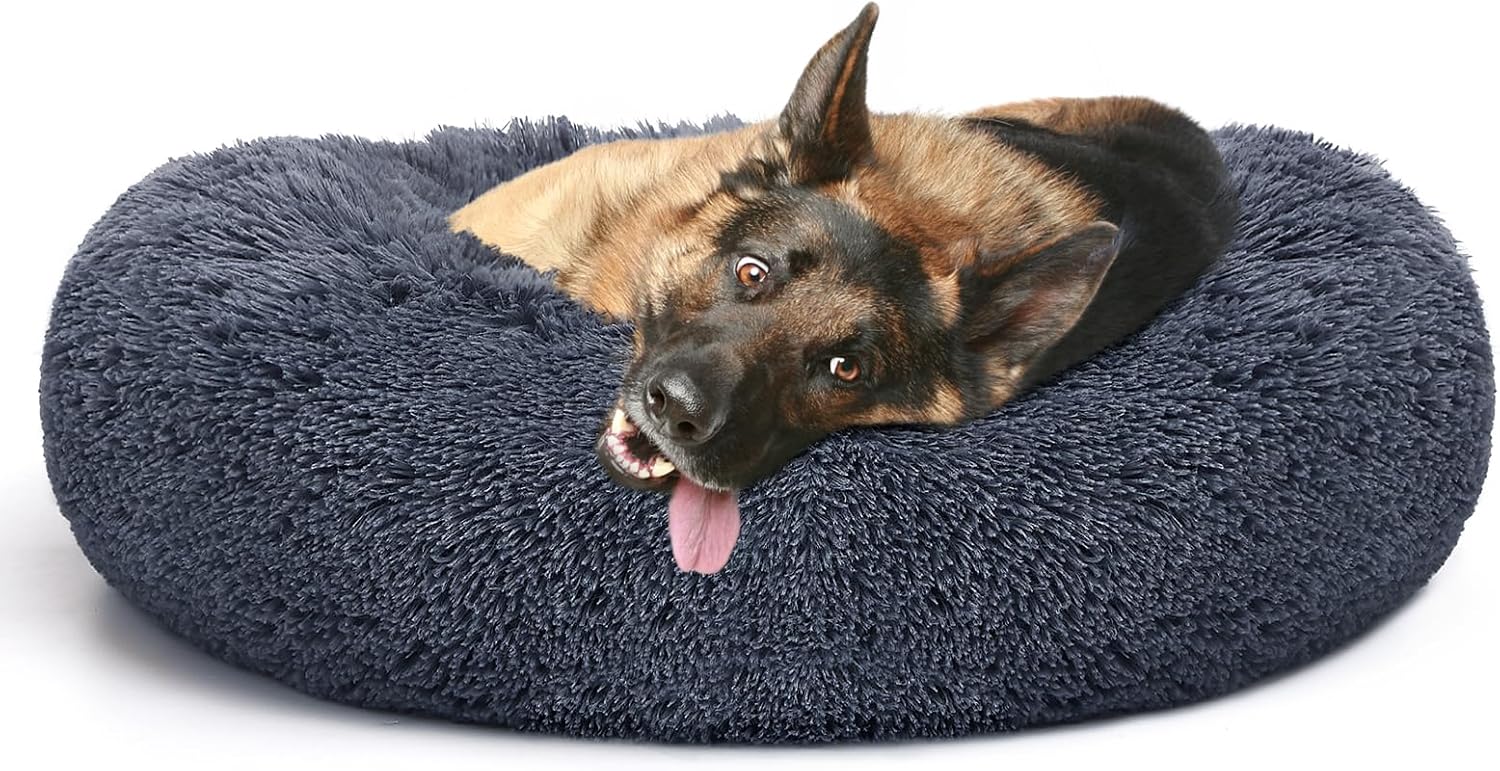 Dog Bed Comfortable Donut Cuddler Round Pet Beds Ultra Soft Washable Dog