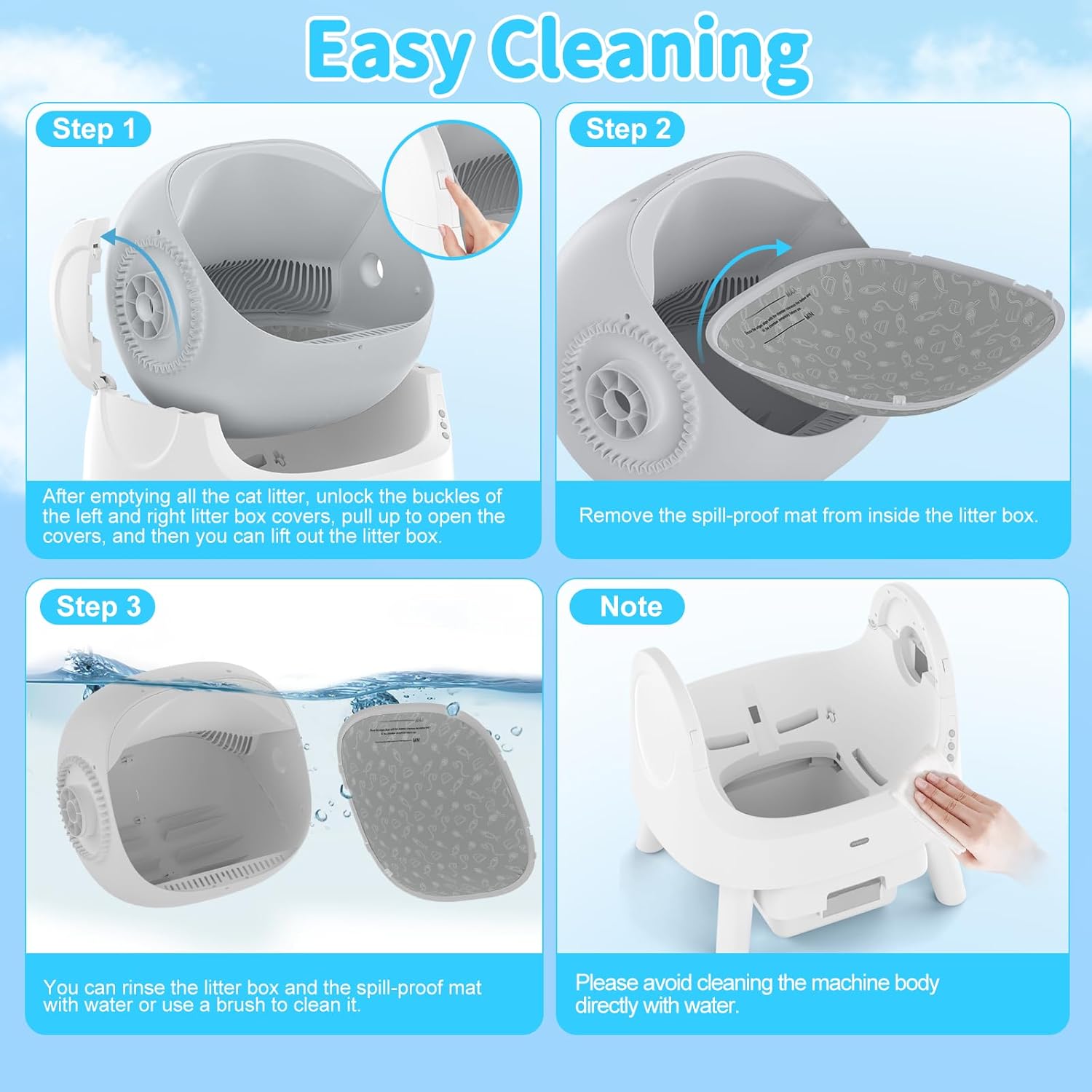 Self Cleaning Cat Litter Box, Automatic Cat Litter Box for Multiple Cats