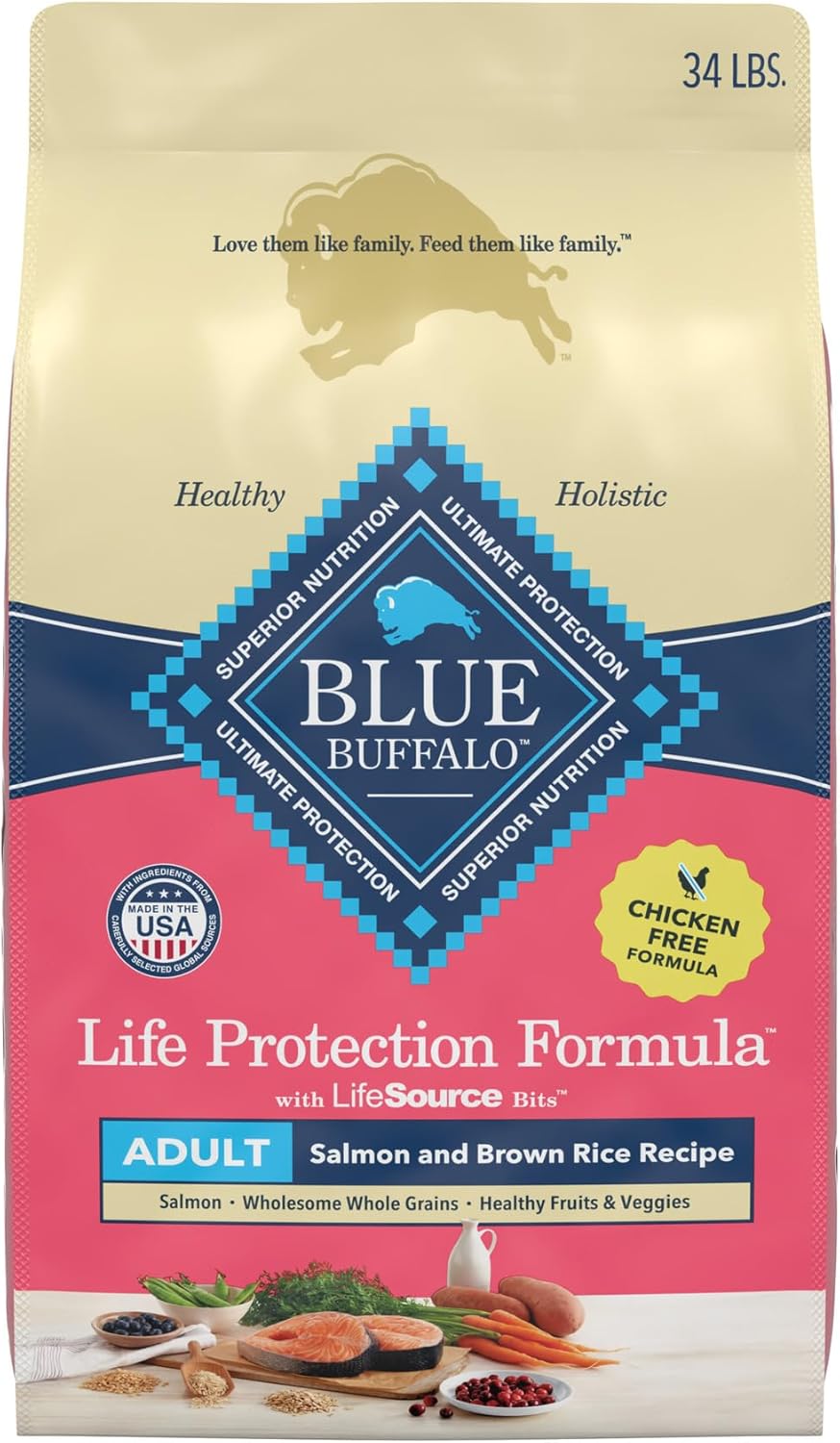 Blue Buffalo Life Adult Chicken & Brown Rice Recipe Dry Dog Food, 15-lb bag