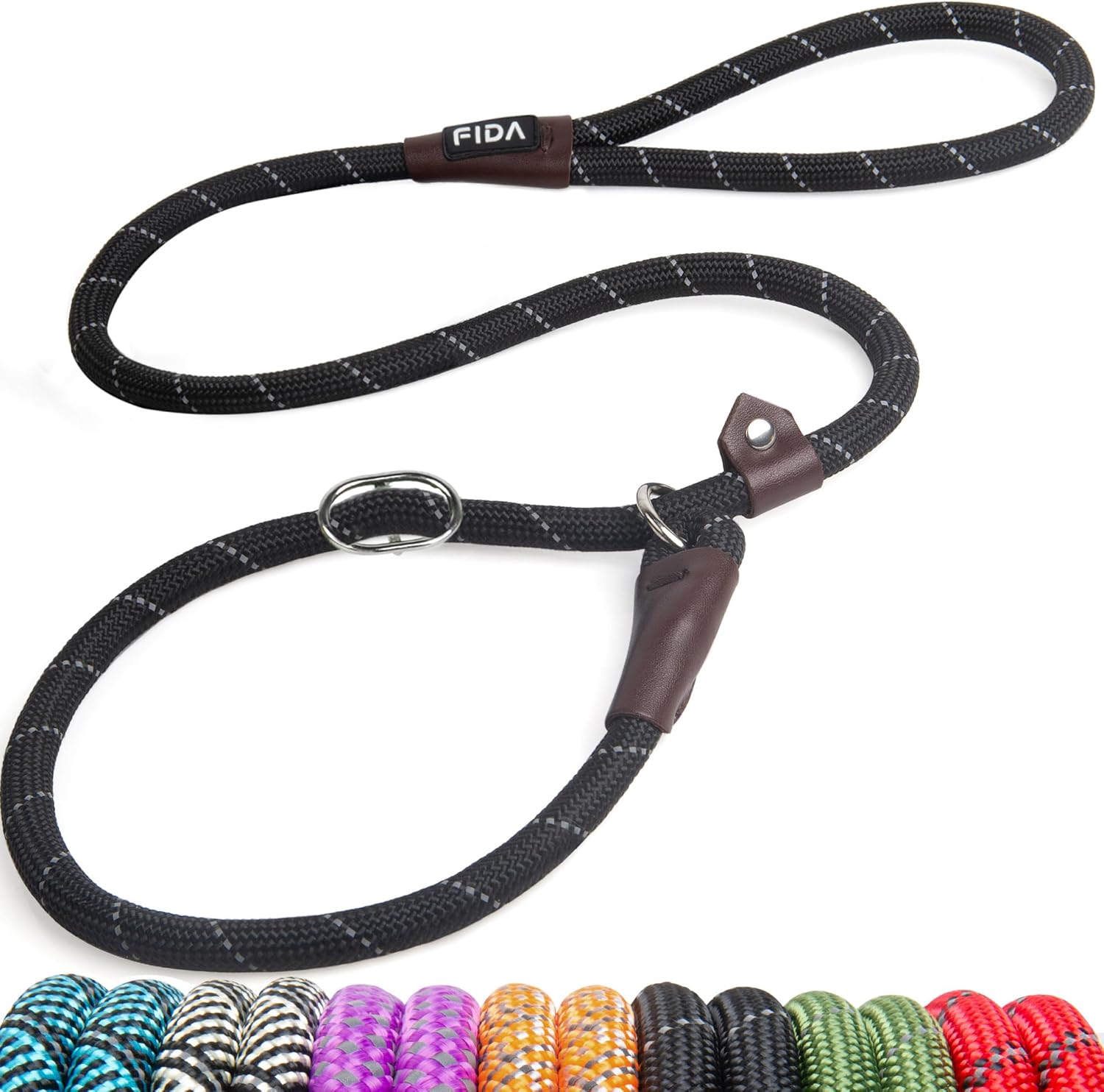 Dog Leash British Style Training Slip Lead Mocha 6 Foot Lead