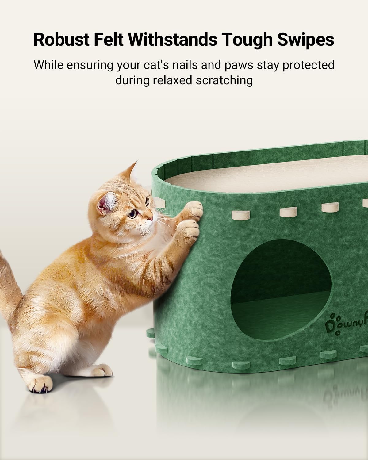 Cat House for Indoor Cats, Cat Bed Cave for Multiple & Large Cats up to 22 Lbs, Scratch Resistant Peekaboo Cat Caves, Foldable Tunnel Enclosed Bed, Peekapurr, Forest