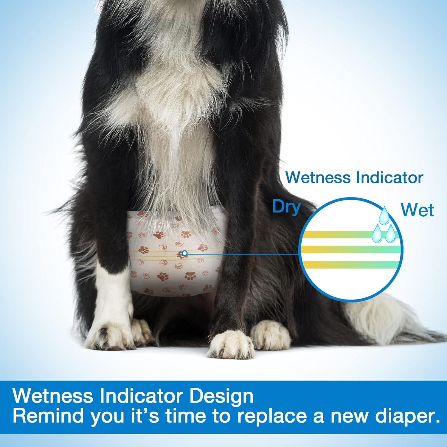 20Pcs Dog Diapers Male - Disposable Male Dog Wraps Wetness Indicator, Small