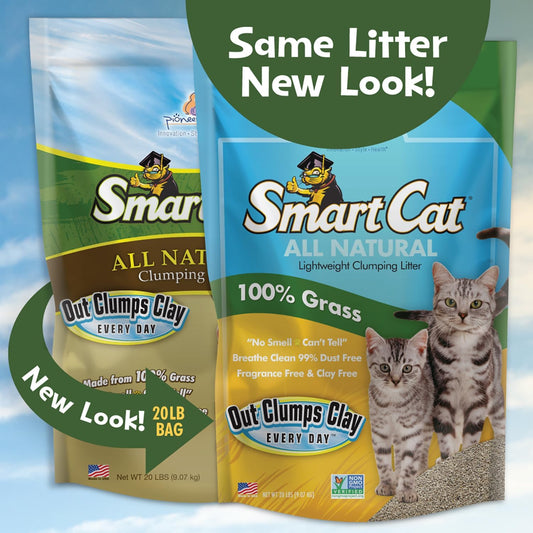 20 lb Unscented Clumping Cat Litter Made from Grass - Biodegradable & Safe