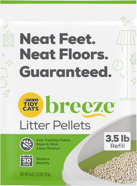 4 Pack Purina Tidy Cats Breeze Non Clumping Cat Litter Pellets, 3.5 lb. Pouch