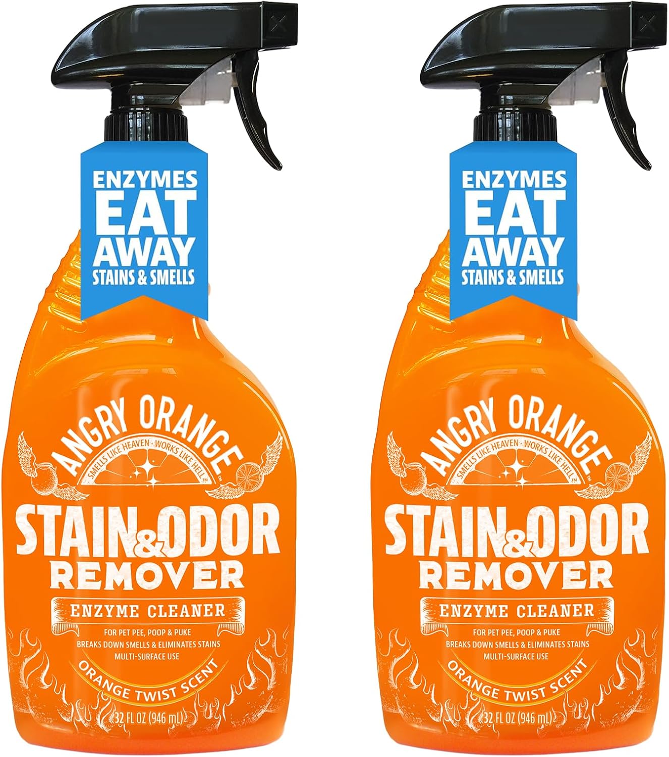 Angry Orange Stain Remover , 32oz Enzyme Pet Cleaner , Dog & Cat Urine Destroyer