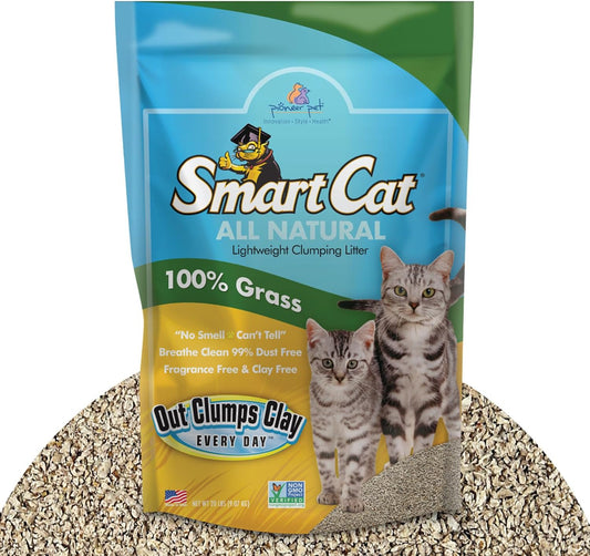 20 lb Unscented Clumping Cat Litter Made from Grass - Biodegradable & Safe