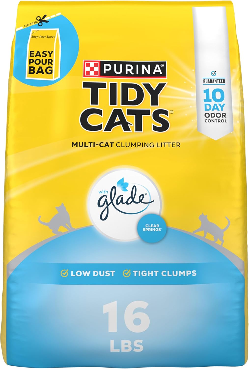 2Pack Purina  Clumping Multi Cat Litter, Glade Clear Springs - 16 Lb. Bag