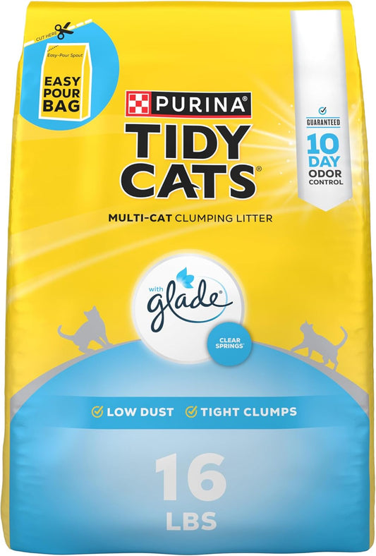 2Pack Purina  Clumping Multi Cat Litter, Glade Clear Springs - 16 Lb. Bag
