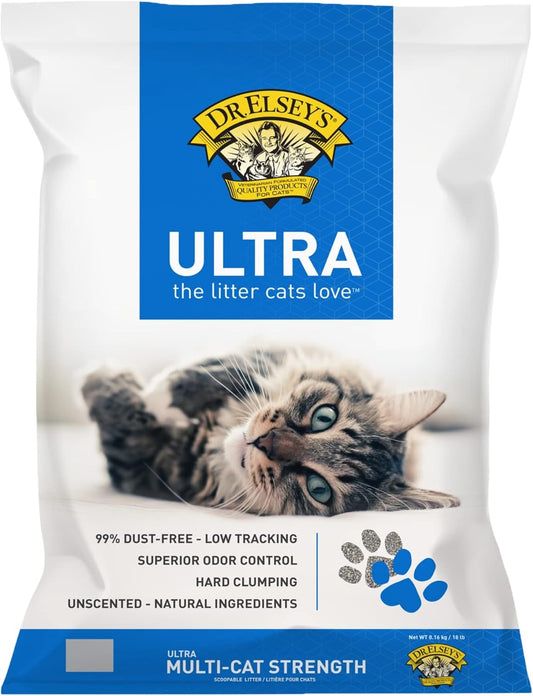 2Pack Ultra Unscented Clumping Clay Cat Litter 18 Lb Bag
