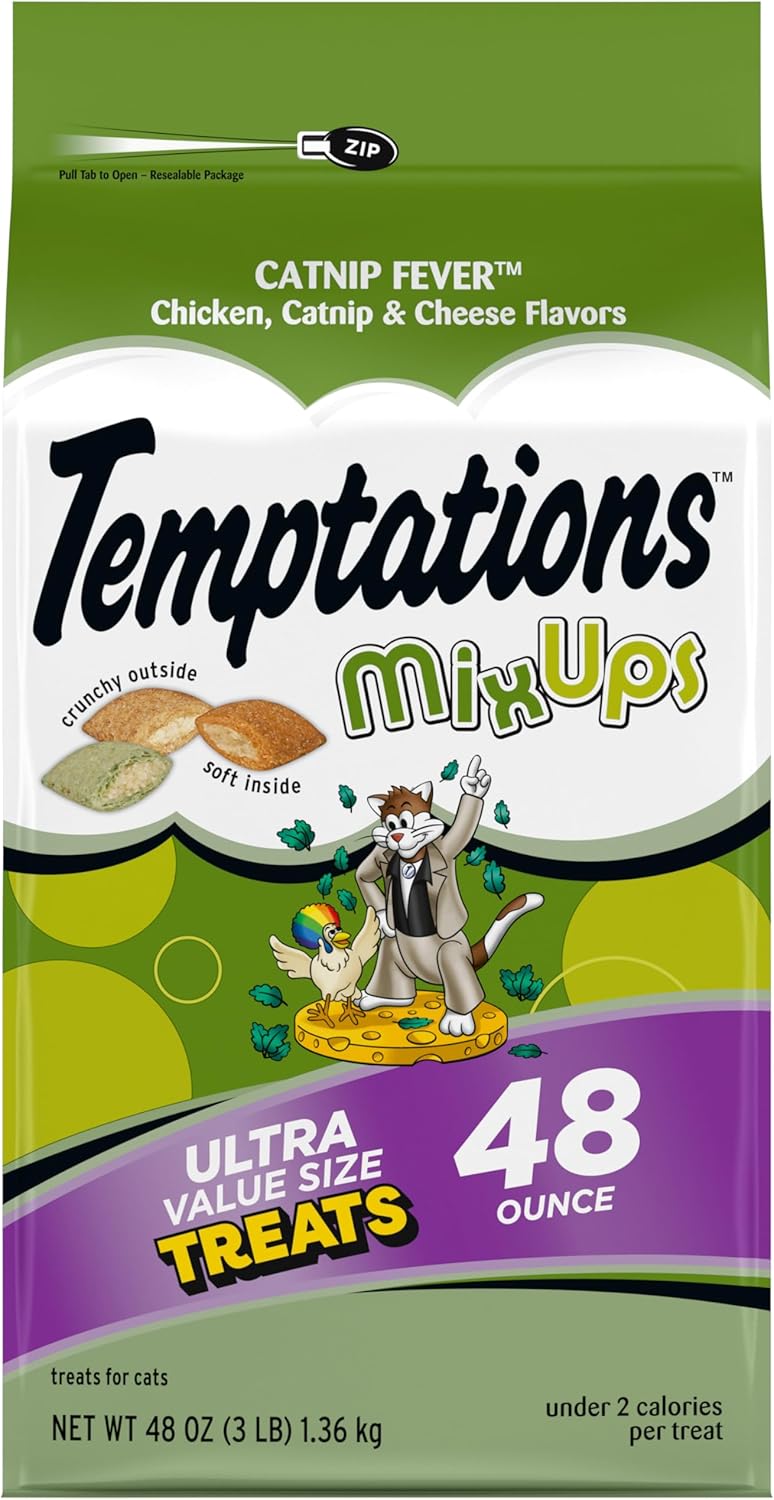 2Pack Mixups Catnip Fever Flavor Crunchy and Soft Cat Treats, 30 Oz. Tub