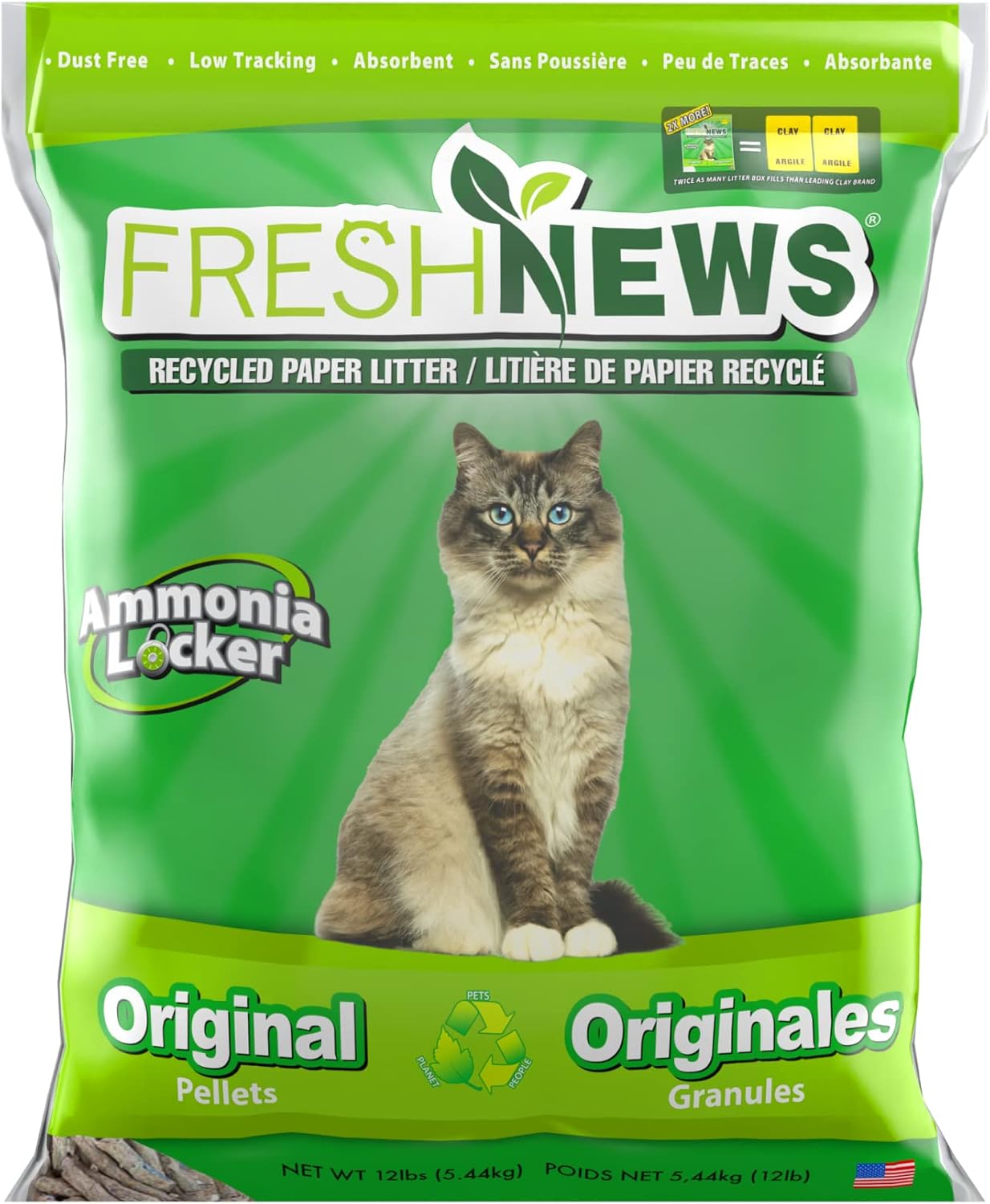 Recycled Paper, Original Pellet Cat Litter, 25 Pound