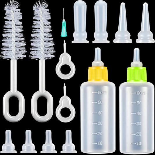 16 Pieces Pet Feeding Bottle Kit Kitten Bottles Kitten Milk Replacer Puppy Milk