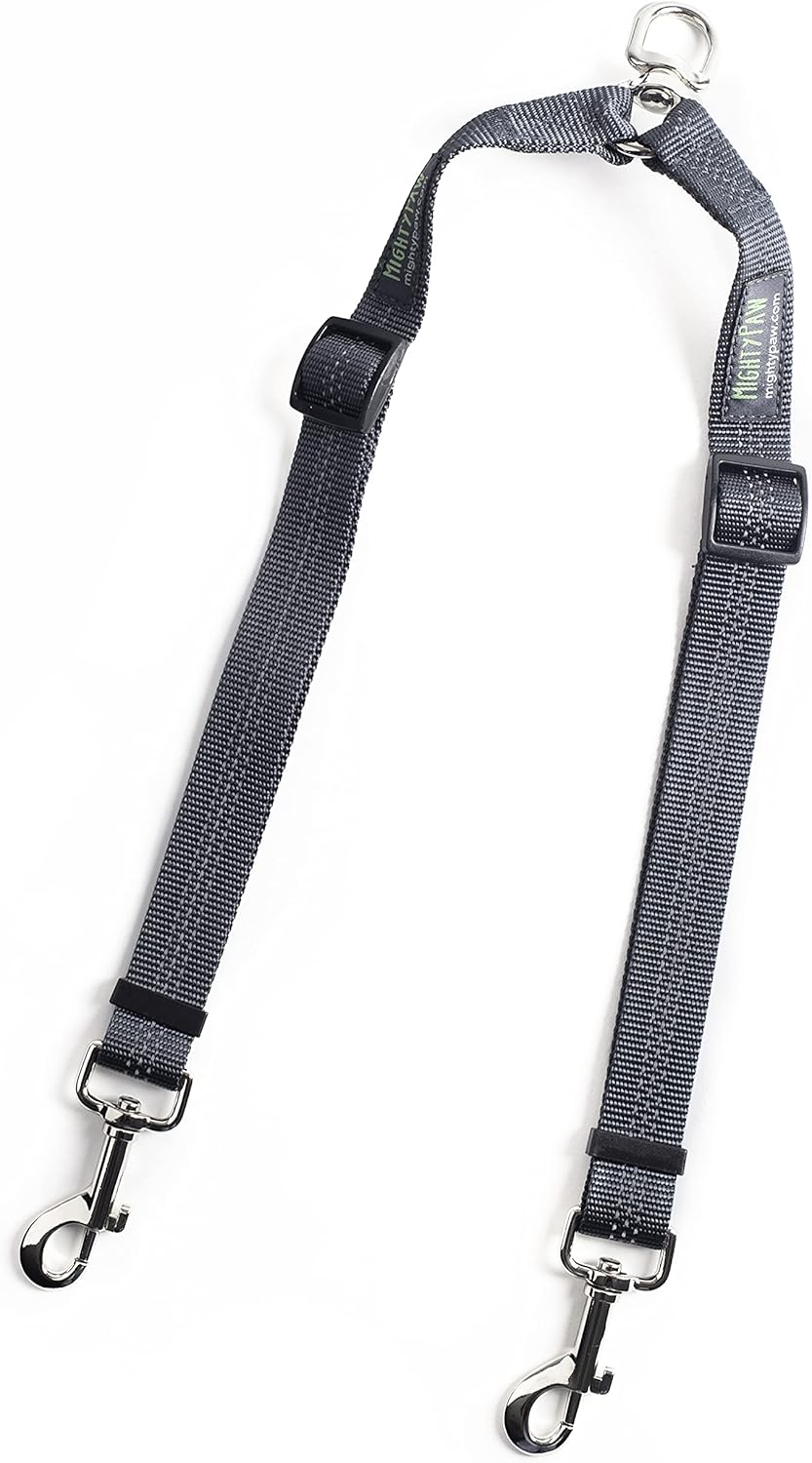 Double Dog Leash with Rope Handle - Double Leash for Two Dogs No Tangle Design