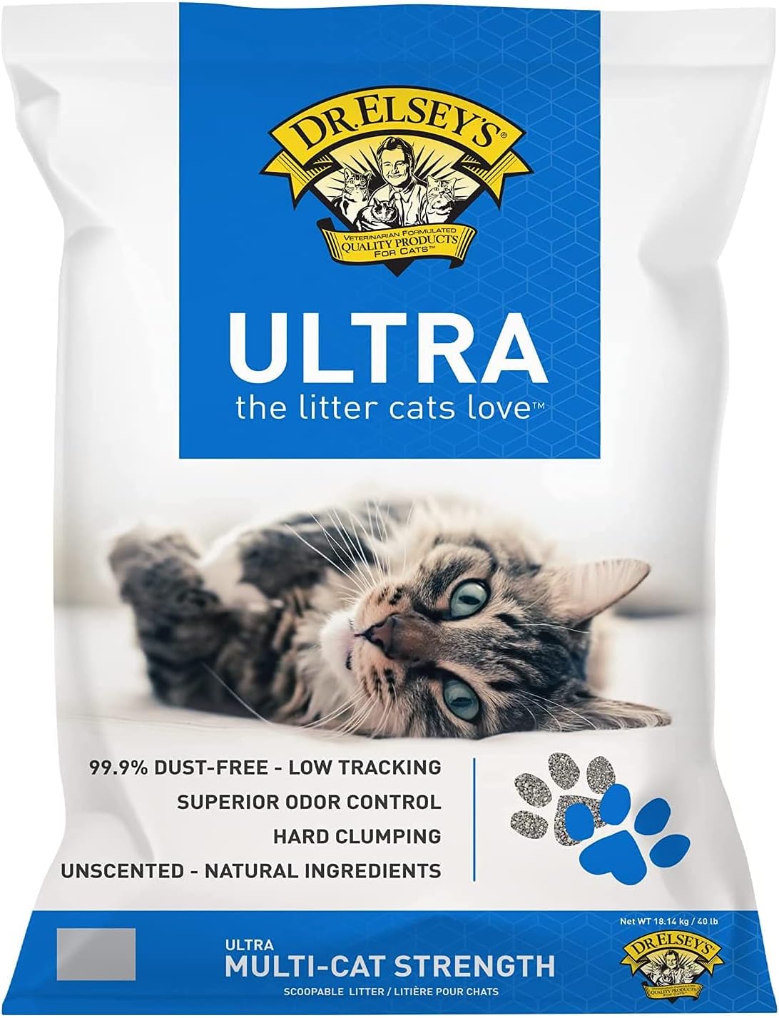 2Pack Ultra Unscented Clumping Clay Cat Litter 18 Lb Bag