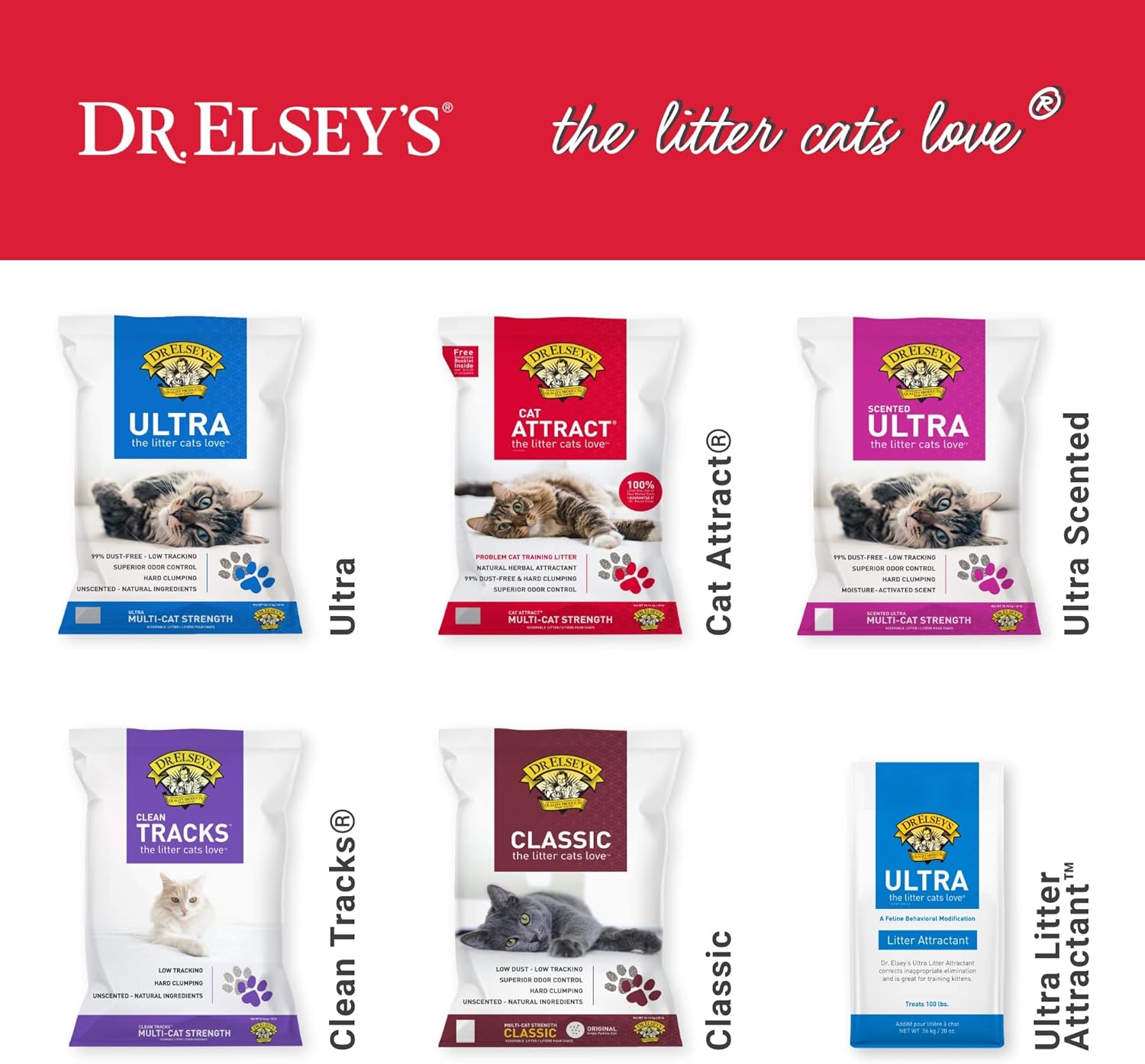 2 Pack Dr. Elsey's Precious Cat Multi-Cat Clumping Unscented Clay Cat Litter
