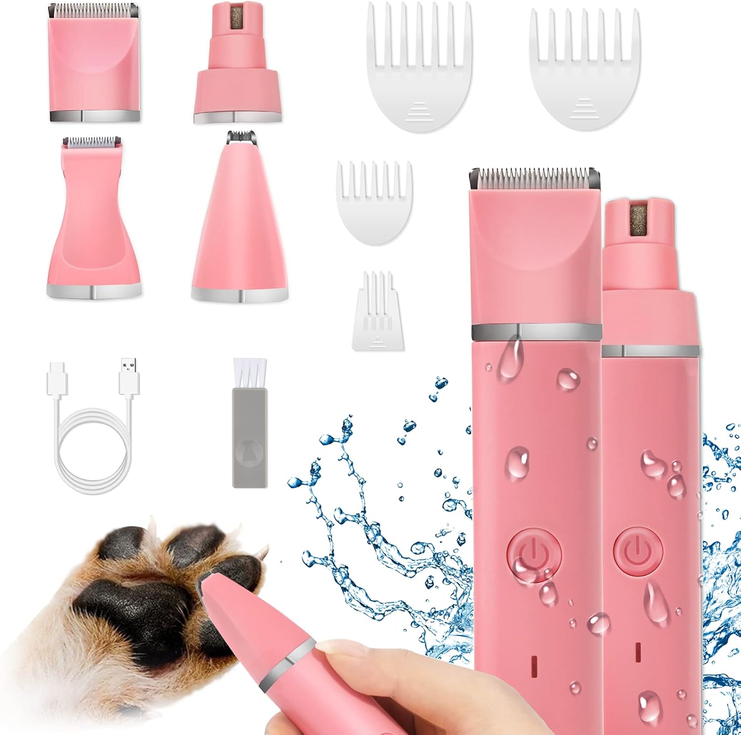 Dog Clippers Grooming Kit Hair Clipper-Low Noise Paw Trimmer