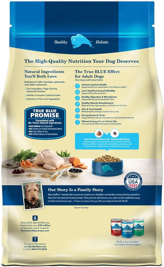 Blue Buffalo Life Adult Chicken & Brown Rice Recipe Dry Dog Food, 15-lb bag