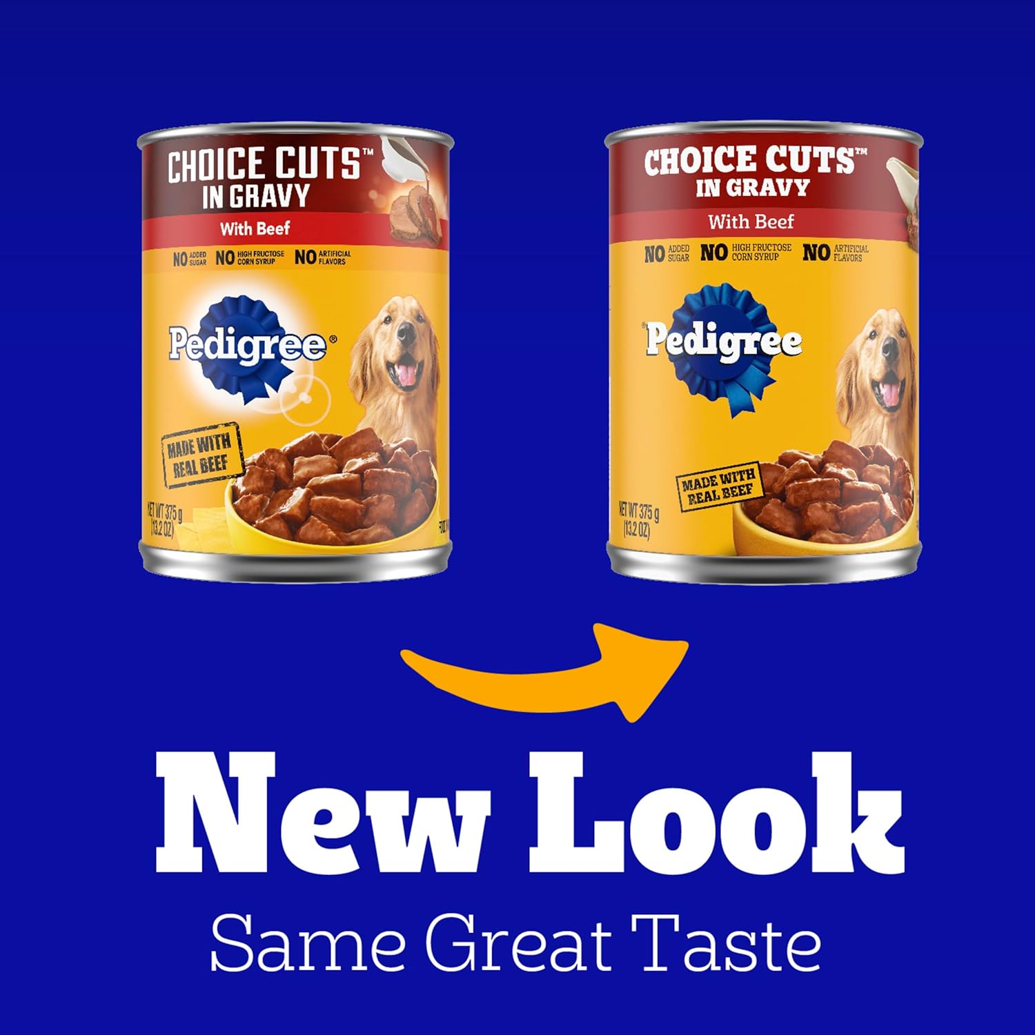 PEDIGREE CHOICE CUTS IN GRAVY Adult Canned Soft Wet Dog Food with Beef, 13.2 oz.