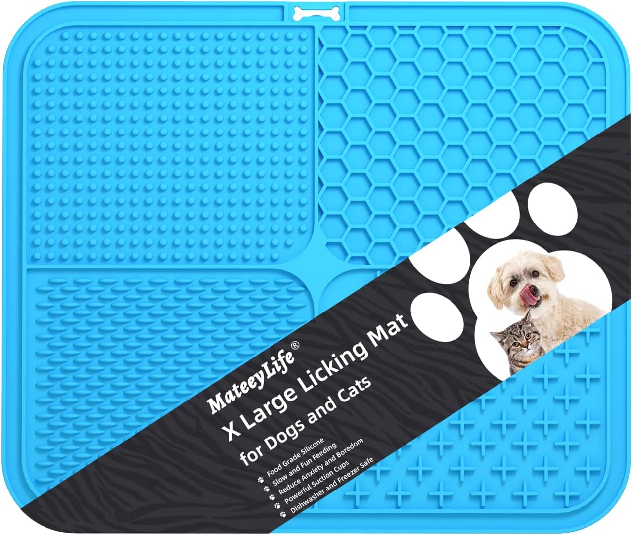 2PCS Lick Mat for Dogs and Cats with Suction Cups (Size: 6" x 6")
