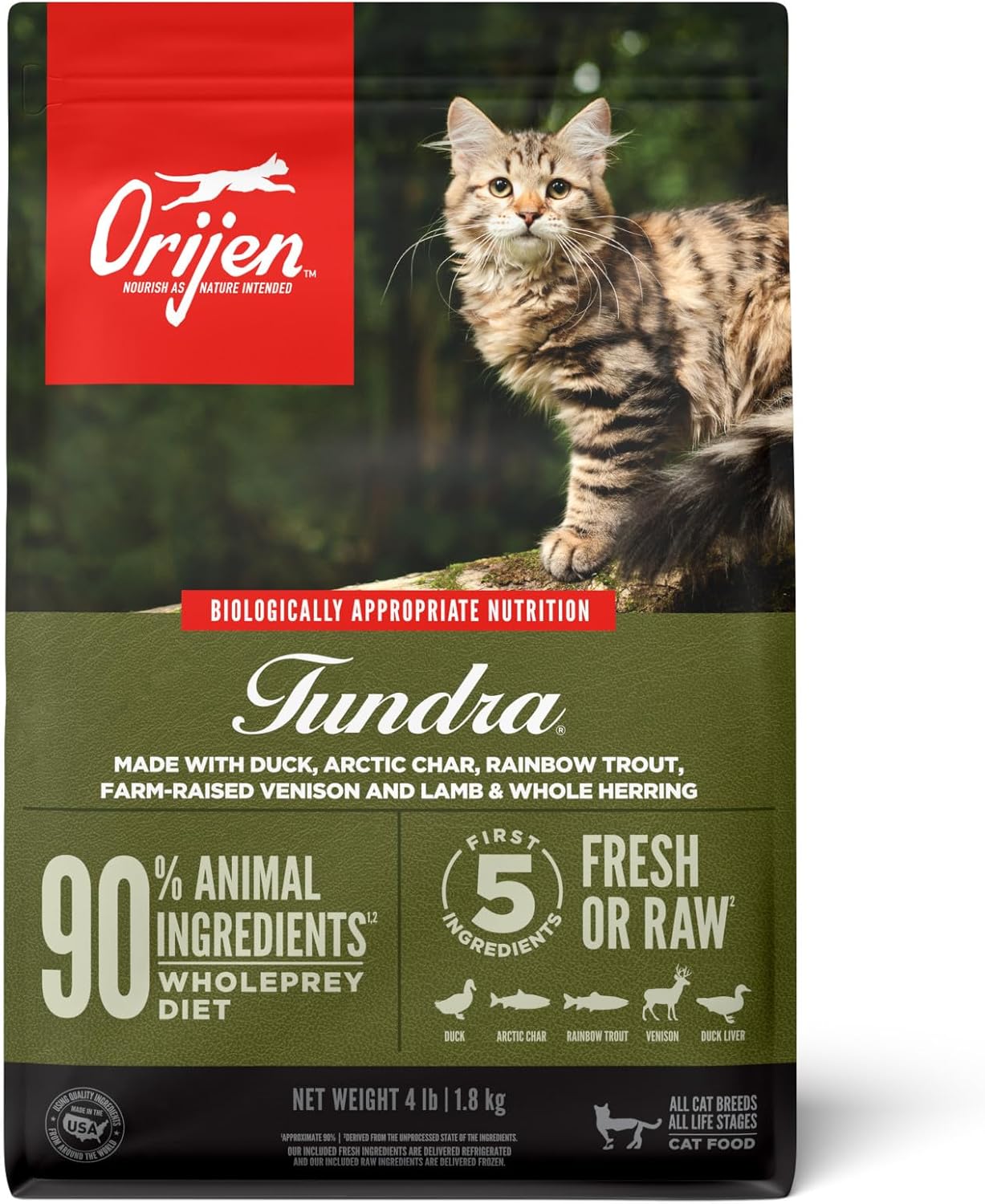 Grain Free High Protein Premium Dry Cat Food Original Recipe 12Lb Bag
