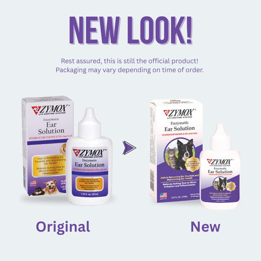 Enzymatic Ear Solution with 0.5-Percent Hydrocortisone, for Dog & Cat, 1.25 Oz