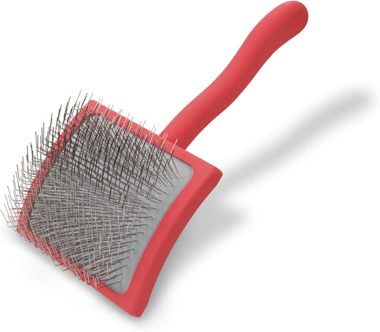 Chris Christensen Big G Dog Slicker Brush for Grooming, GroomGrip Coating, Coral