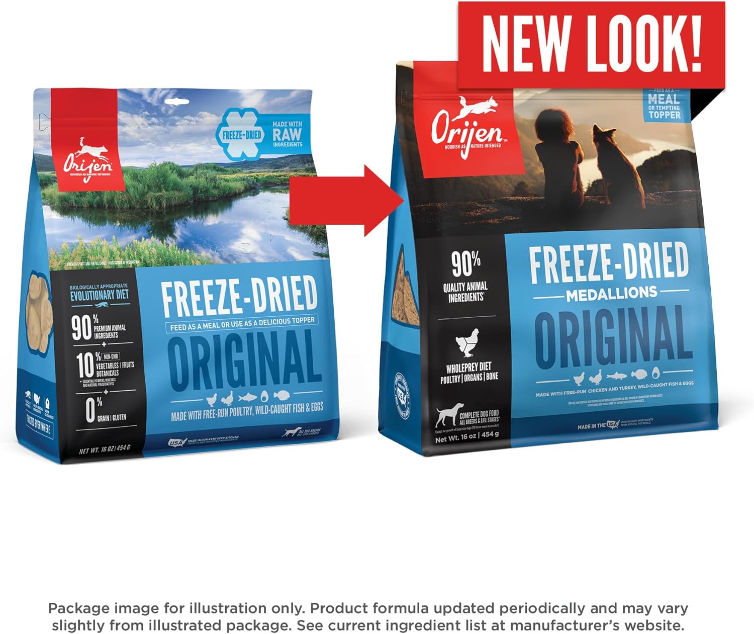 Grain Free High Protein Freeze Dried Dog Food & Topper Original Recipe 6Oz Bag