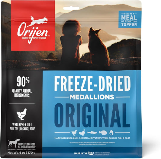 Grain Free High Protein Freeze Dried Dog Food & Topper Original Recipe 6Oz Bag