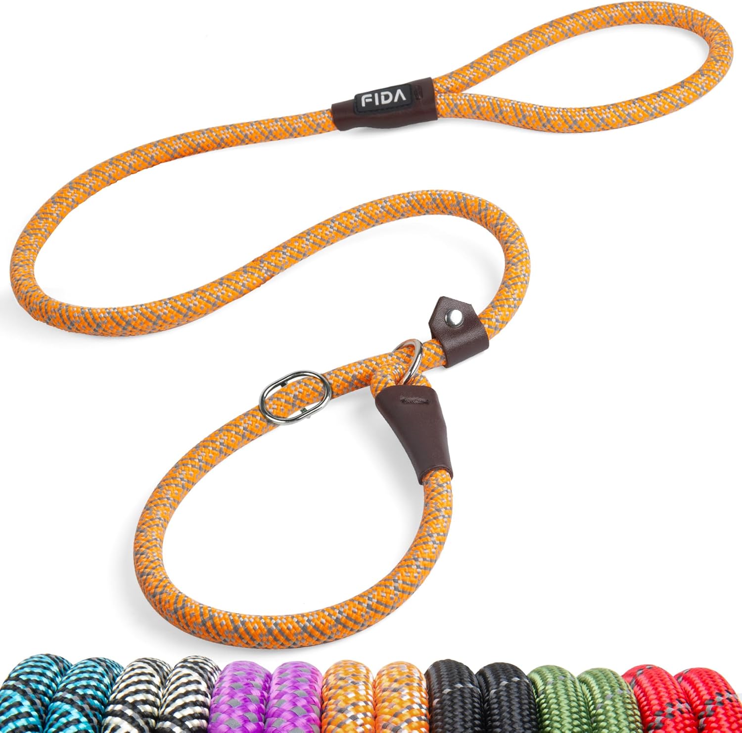 Dog Leash British Style Training Slip Lead Mocha 6 Foot Lead