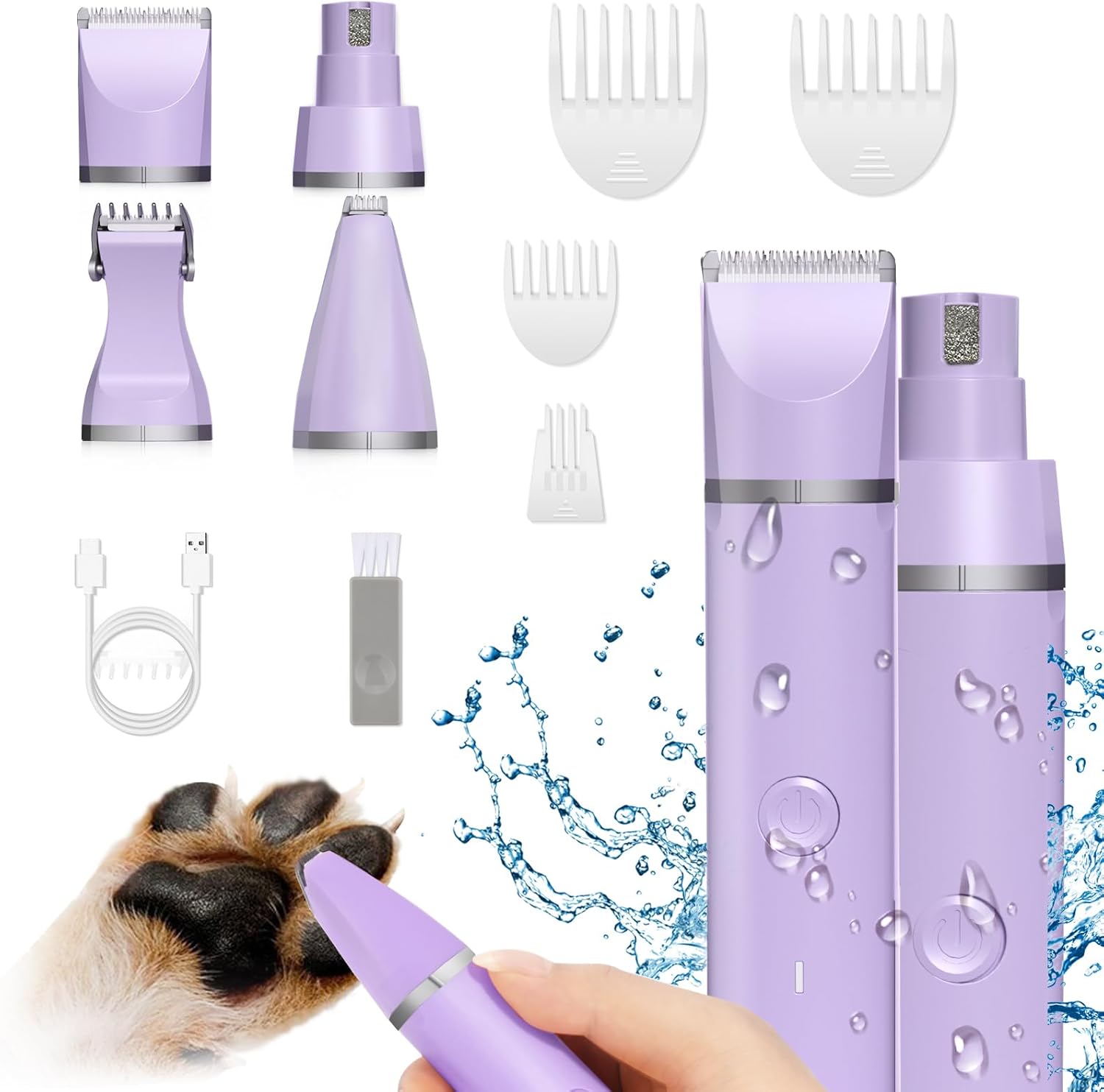 Dog Clippers Grooming Kit Hair Clipper-Low Noise Paw Trimmer