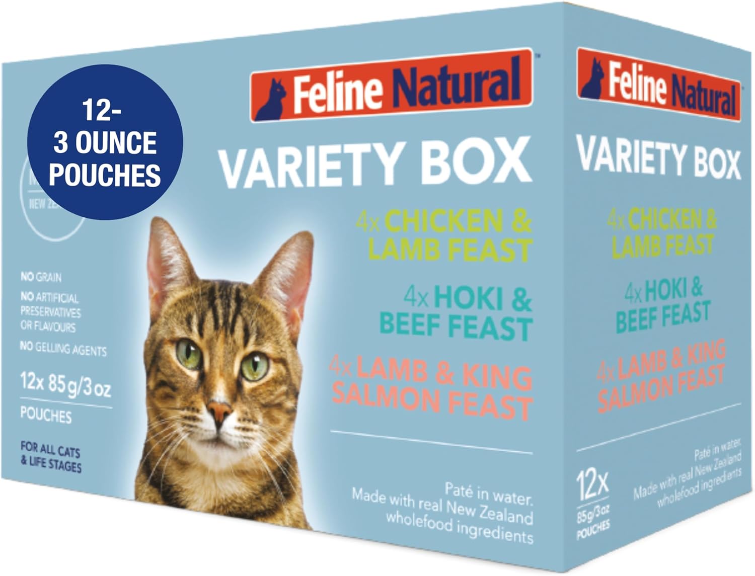 Wet Cat Food Pouch - Chicken & Lamb Feast, Grain-FreeSingle Serve Pate, 12 Pack