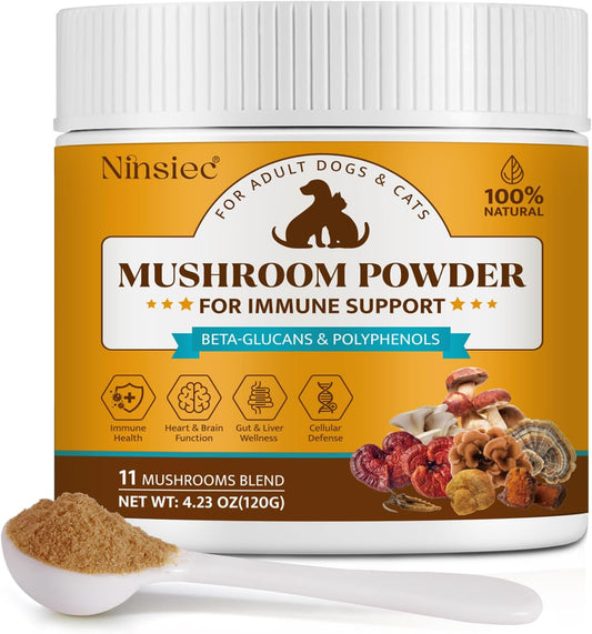 Mushroom Supplement Powder for Dogs & Cats, Turkey Tail Mushroom for Pets